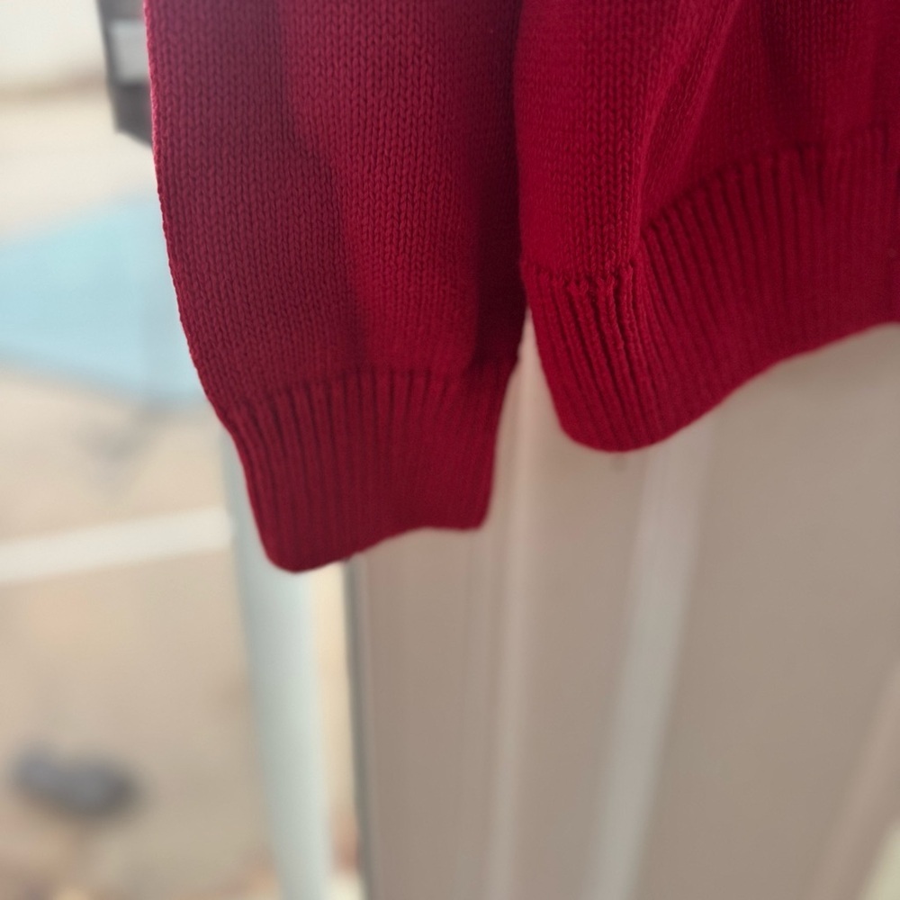 NWT Chaps Men's M Medium Red Cotton Knit Crew Neck Sweater Pullover Classic Fit - Picture 10 of 13